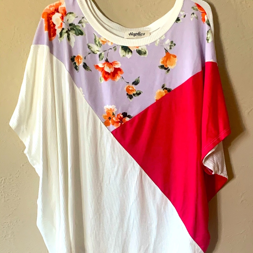 Colorblock White Pink Top